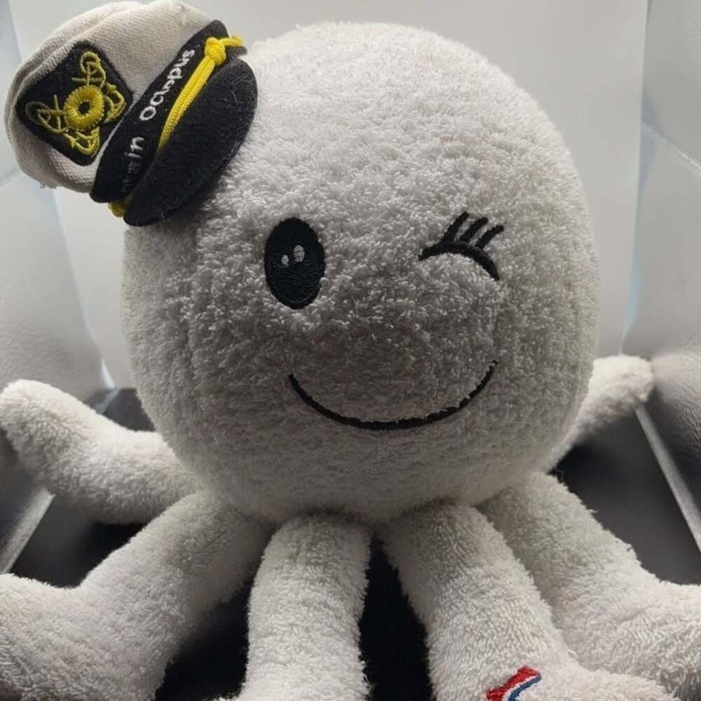 Carnival White Octopus Plush Stuffed Animal Toy rare ship cruise
